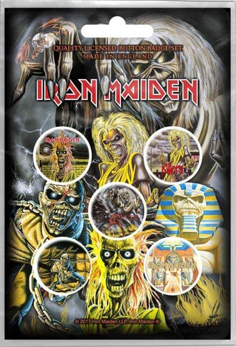 Iron maiden button badge pack - maiden,