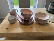 Dunelm Pink Stoneware Dinner Set (more Than Photographed, See Description) Mugs