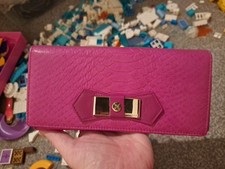 Hot Pink Snake Skin Leather Fiorelli Wallet Card Zip Multiple Compartment Purse