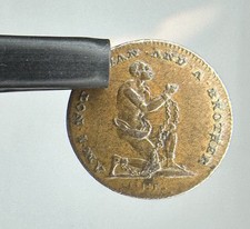 Rare 1795 Spence Mule Farthing Token – “Am I Not a Man and a Brother” DH1118 VF