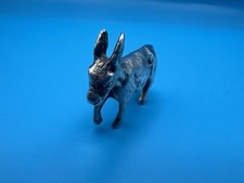 Adorable Fully Hallmarked Silver Miniature Donkey Figurine