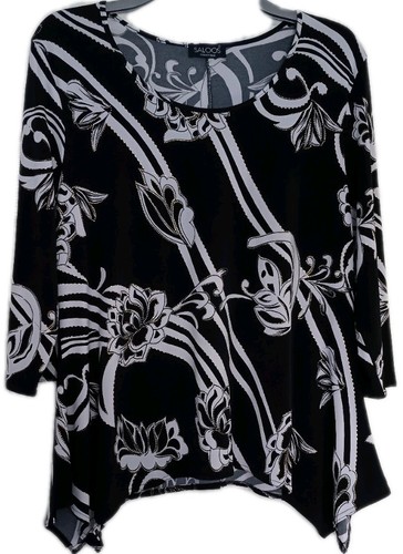 Ladies black white - white, patterned