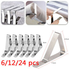 24X Steel Table Cloth Cover Tablecloth Holder Clips Metal Pegs Picnic Prom UK