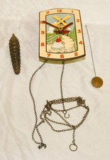 Vintage Novelty Mechanical Moving Windmill Clock Circa 1960 Working