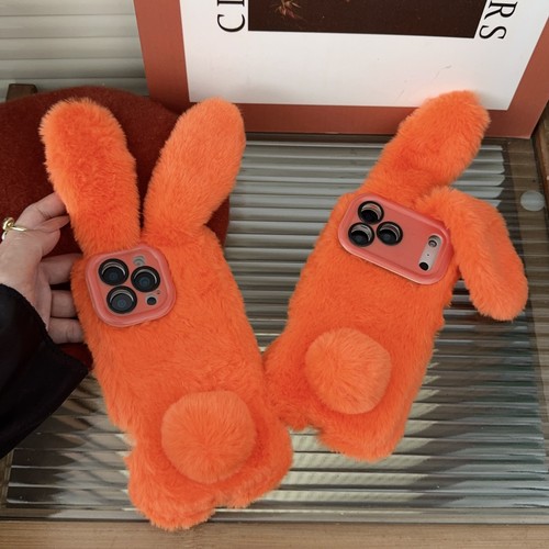 Orange plush rabbit case - rabbit,
