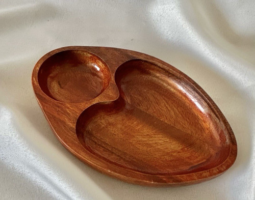Heart shaped wooden - shaped, dish