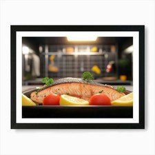 Salmon On A Plate Art Print