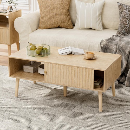 Coffee table with fluted - with,