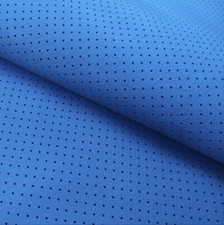 Perforated light blue genuine