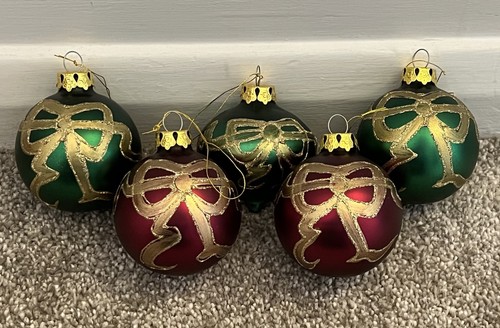 Glass christmas tree baubles - glass,