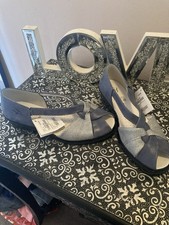 BNWT Ladies Blue / Silver Sandals Sz 7 Uk Fly Flot new with tag 