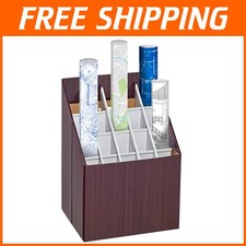 Elegant 20-Slot Vertical Blueprint Holder - Portable Organizer for Documents