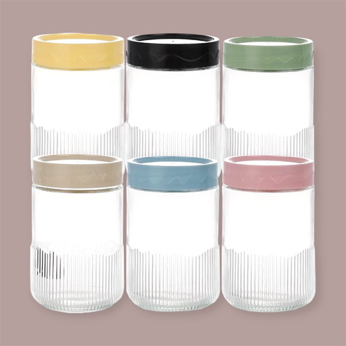 Glass jars with lids for - 6,