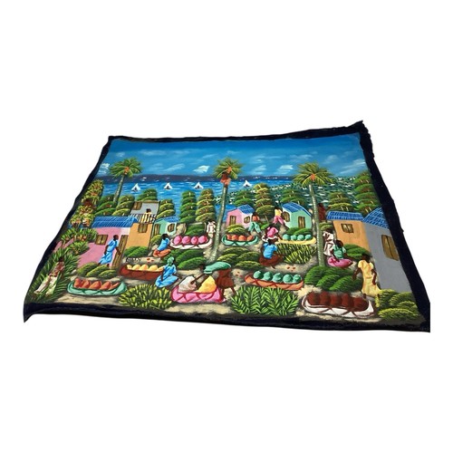 Vtg signed alaby haitian folk - signed,