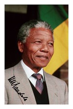 Nelson mandela signed photo - nelson,