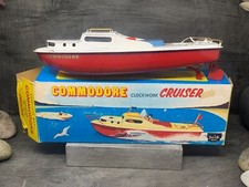 SUTCLIFFE COMMODORE CRUISER CLOCKWORK TINPLATE SPEED BOAT Working