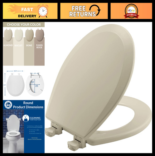 Durable round wood toilet seat - wood,