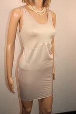 M&S FAWN NUDE LIQUID STRETCH SATIN FULL SLIP, WIGGLE SHAPE WEAR, SIZE XL MINI
