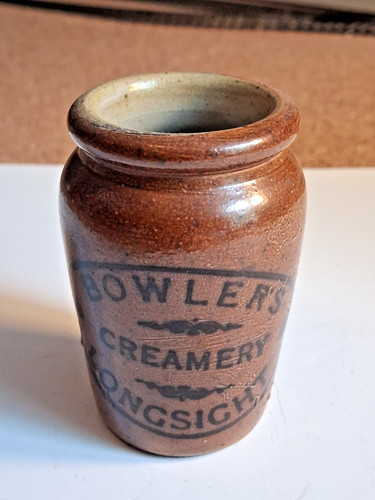 Antique brown cream pot - antique,