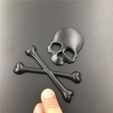 Black 3D Skull Head Bone Car