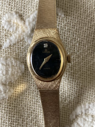 Gold tone lotus watch - tone, oval