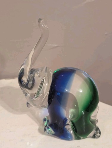 Glass elephant hand - hand, crafted