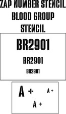 ZAP Military Number Custom Stencil A4 Army Military Blood Group Stencil A5