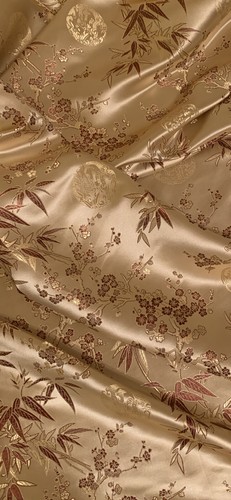 Gold brown medallion blossom - brown,