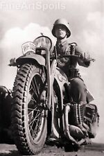 Wehrmacht Kradmelder (Motorcycle Despatch Rider) • WW2 Photograph , Militaria