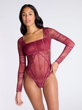 Boux Avenue Sheer Bodysuit Women's Blair Floral Lace Adjustable Strap Lingerie