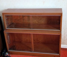 Vintage 'Minty' Modular Bookcase With Glass Sliding Doors