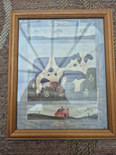 Framed folk art print - framed,