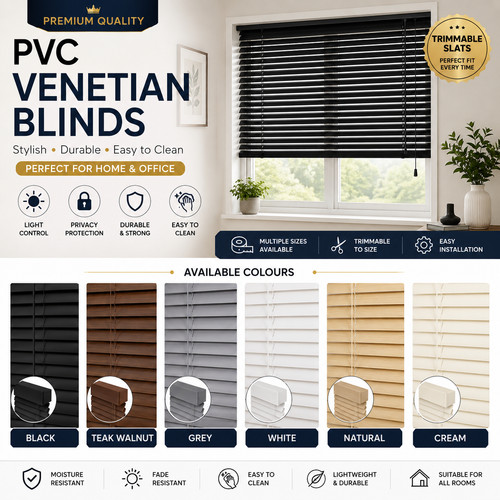 Pvc venetian blinds easy fit - blinds,