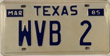 Vanity WVB 2 license plate