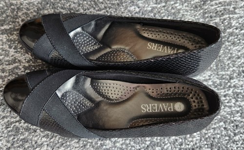 Pavers womens black wedge - pavers,