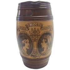 Antique Doulton Lambeth Pitcher Jug Queen Victoria 1897 60th Anniversary Jubilee
