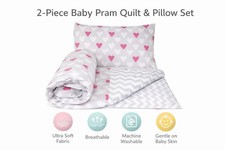 Baby Pram Quilt & Pillow Set
