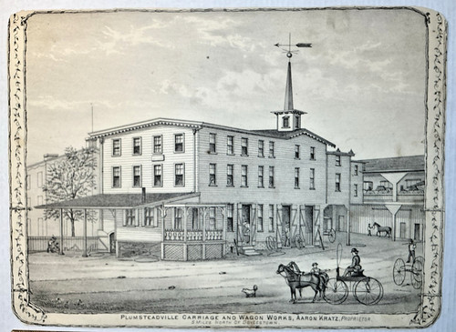 Antique print plumsteadville - antique,
