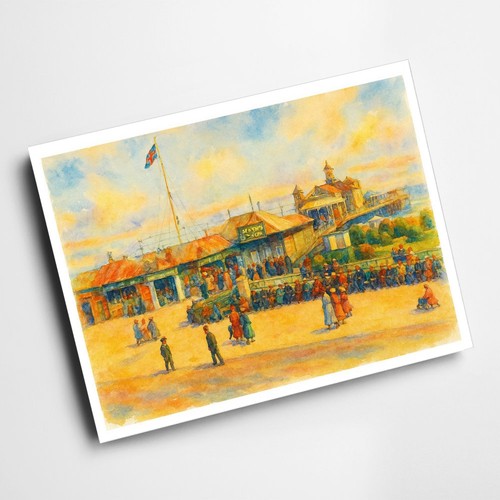 Print britannia pier - britannia, pier,