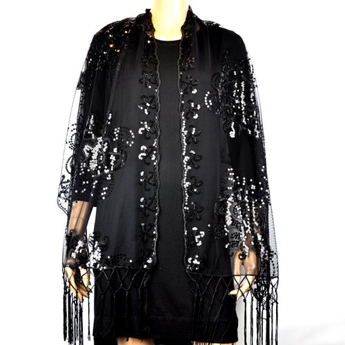 Lady embroidery sequin shawl - lady,