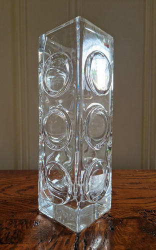 Swedish 1960 crystal vase - crystal,