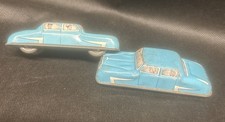 Glam Toy Products 1950s Tinplate Toy  Car GTP 570  Blue 4Door Model - A Pair