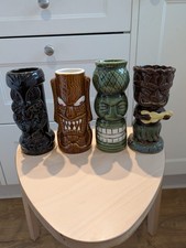 Ceramic Tiki Mugs Set of 4