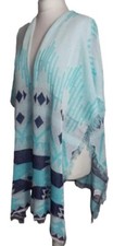 NEW FLAM MODE🌼BLUE TRIBAL TASSEL CARDIGAN WRAP PONCHO SIZE  10-12  # B204*