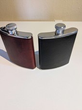 Real Leather 6oz Hip Flasks