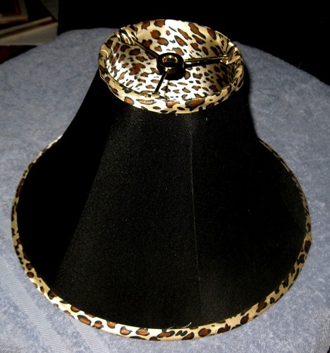 Black with satin leopard print