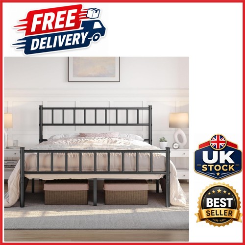 Sturdy 4ft6 double metal - sturdy, bed