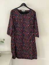 Ladies Seasalt Cornwall Black Floral Needlecord West Pentire Dress, UK