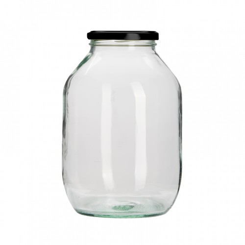 Glass pickle jar black twist - glass,