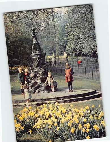 Postcard peter pan statue - peter,